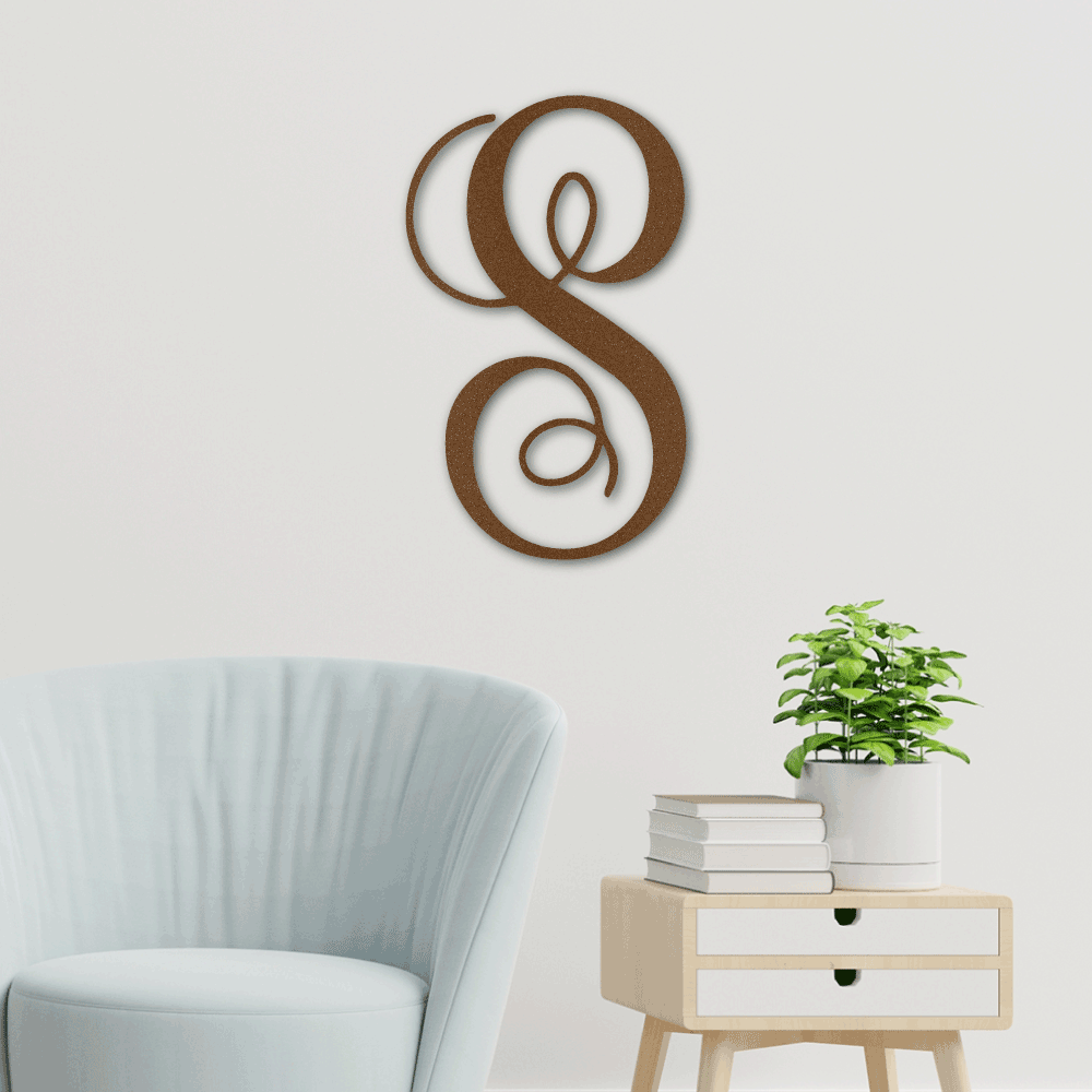 Metal art 7 Fancy initial