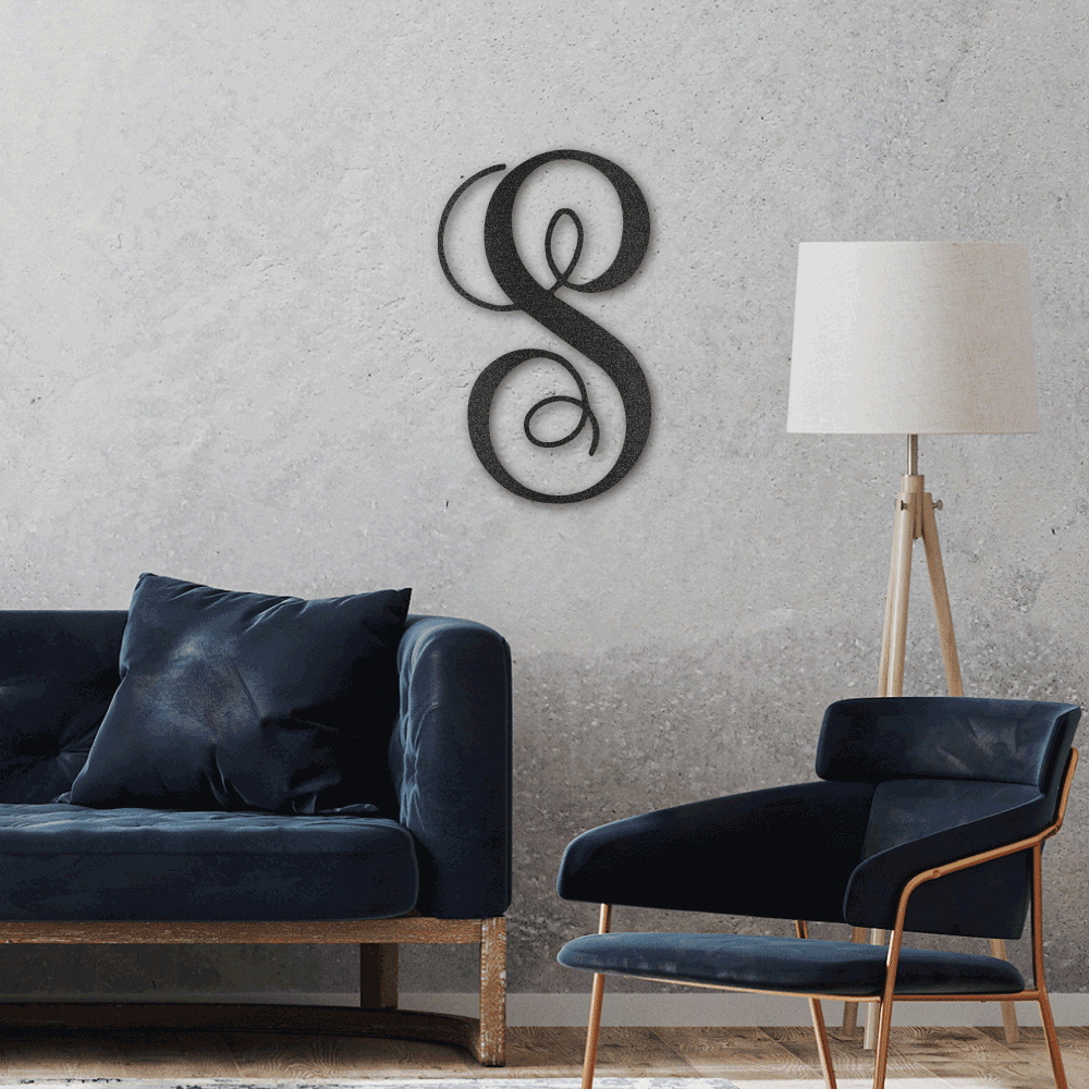 Metal art 7 Fancy initial