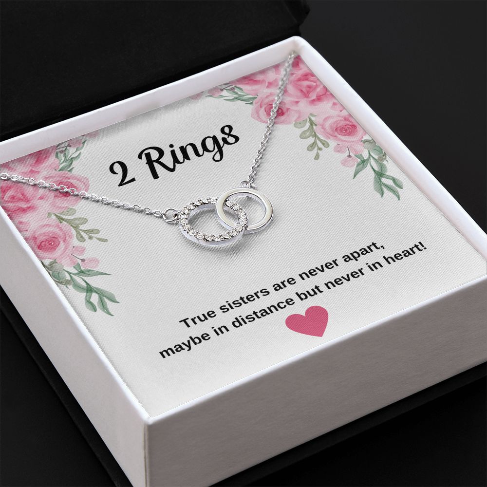 Two Ring Necklace For Sisters - Sisters Are Never Apart
