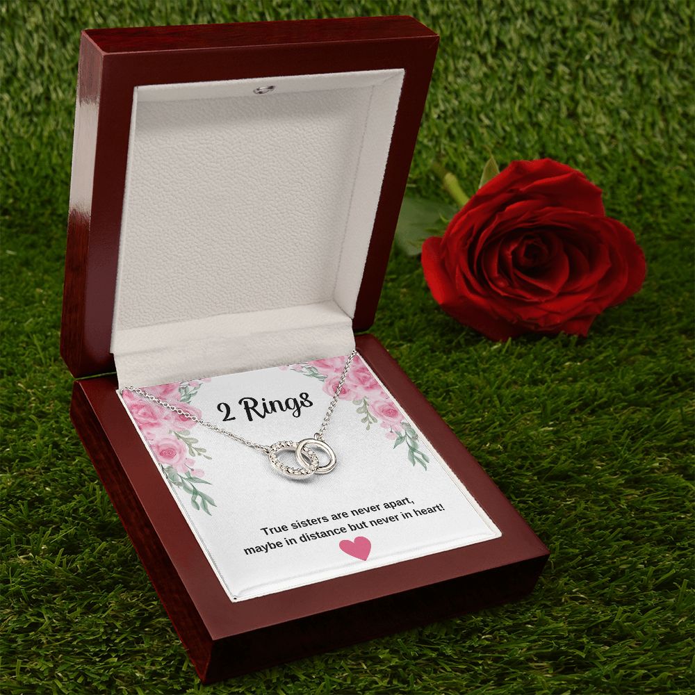 Two Ring Necklace For Sisters - Sisters Are Never Apart
