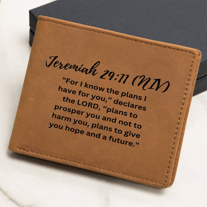 Jeremiah 29:11 (NIV) - Leather Wallet