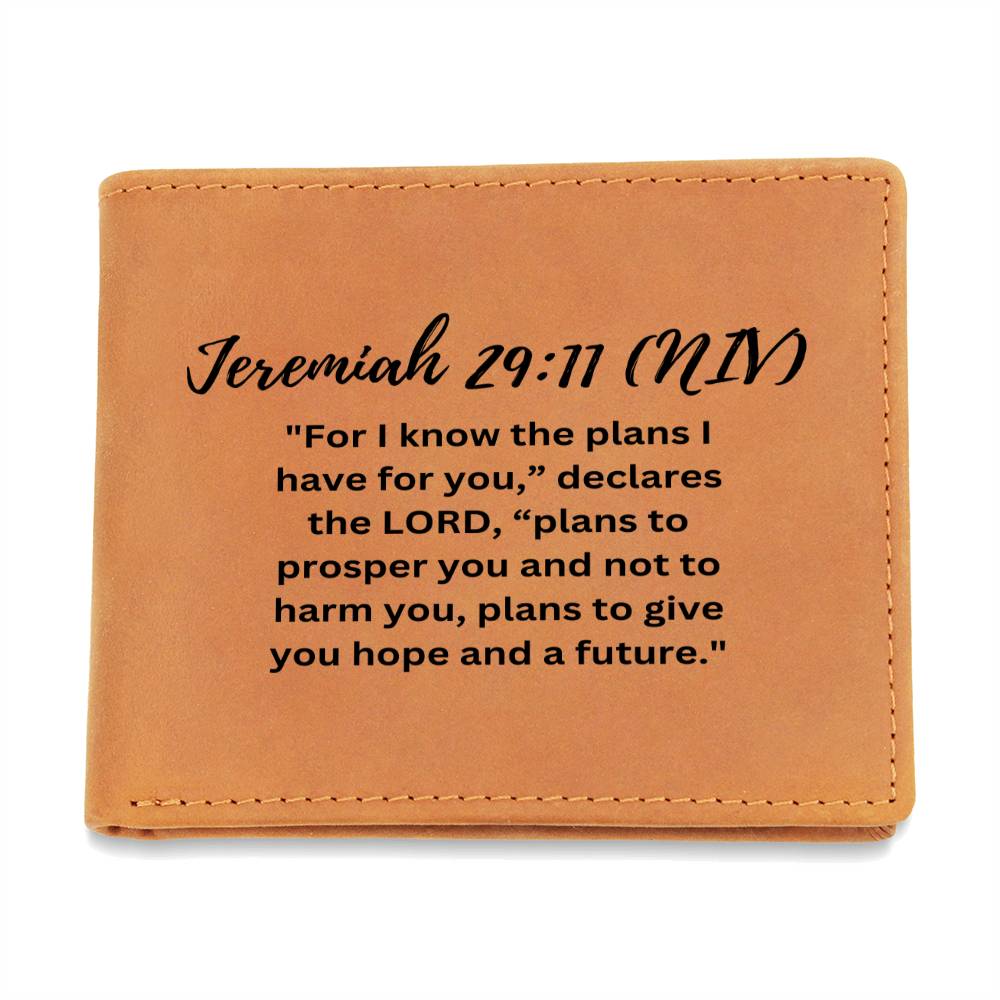 Jeremiah 29:11 (NIV) - Leather Wallet