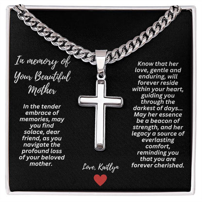 In Memory Of Your Beautiful Mother - Personalized Cross