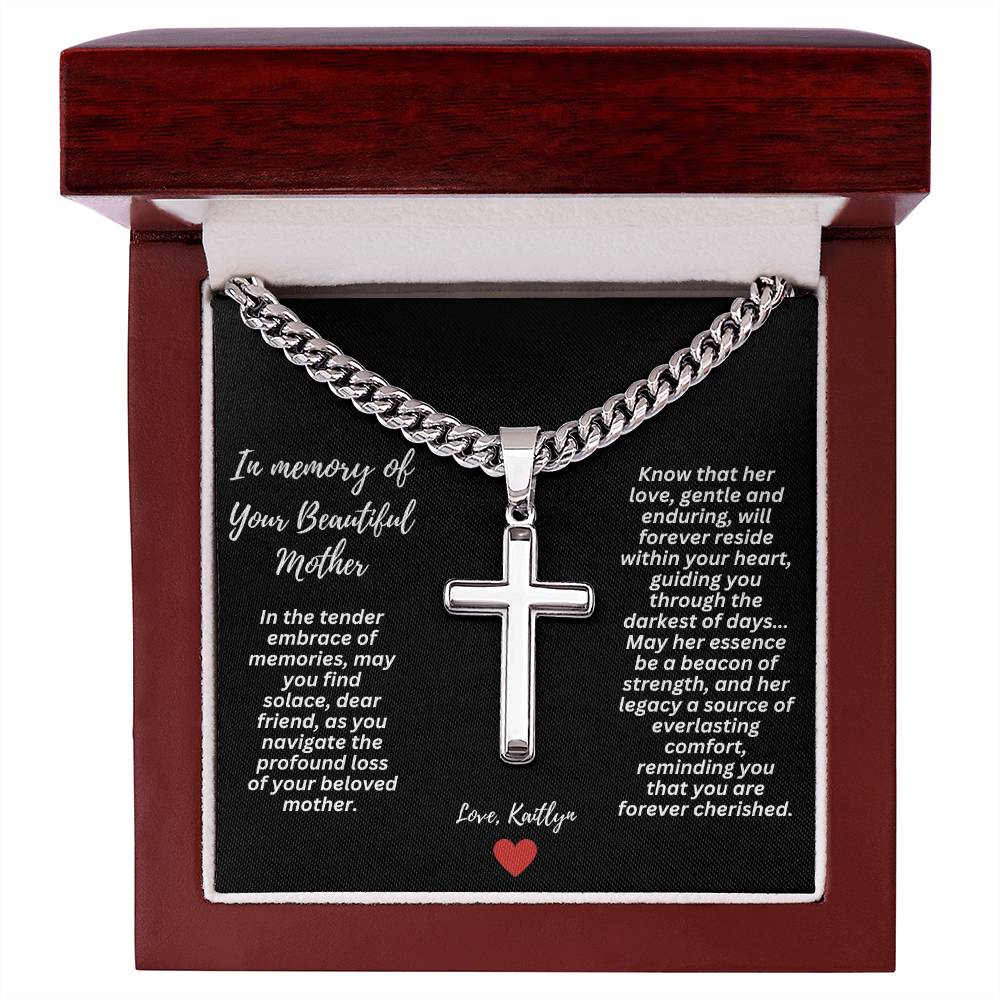 In Memory Of Your Beautiful Mother - Personalized Cross