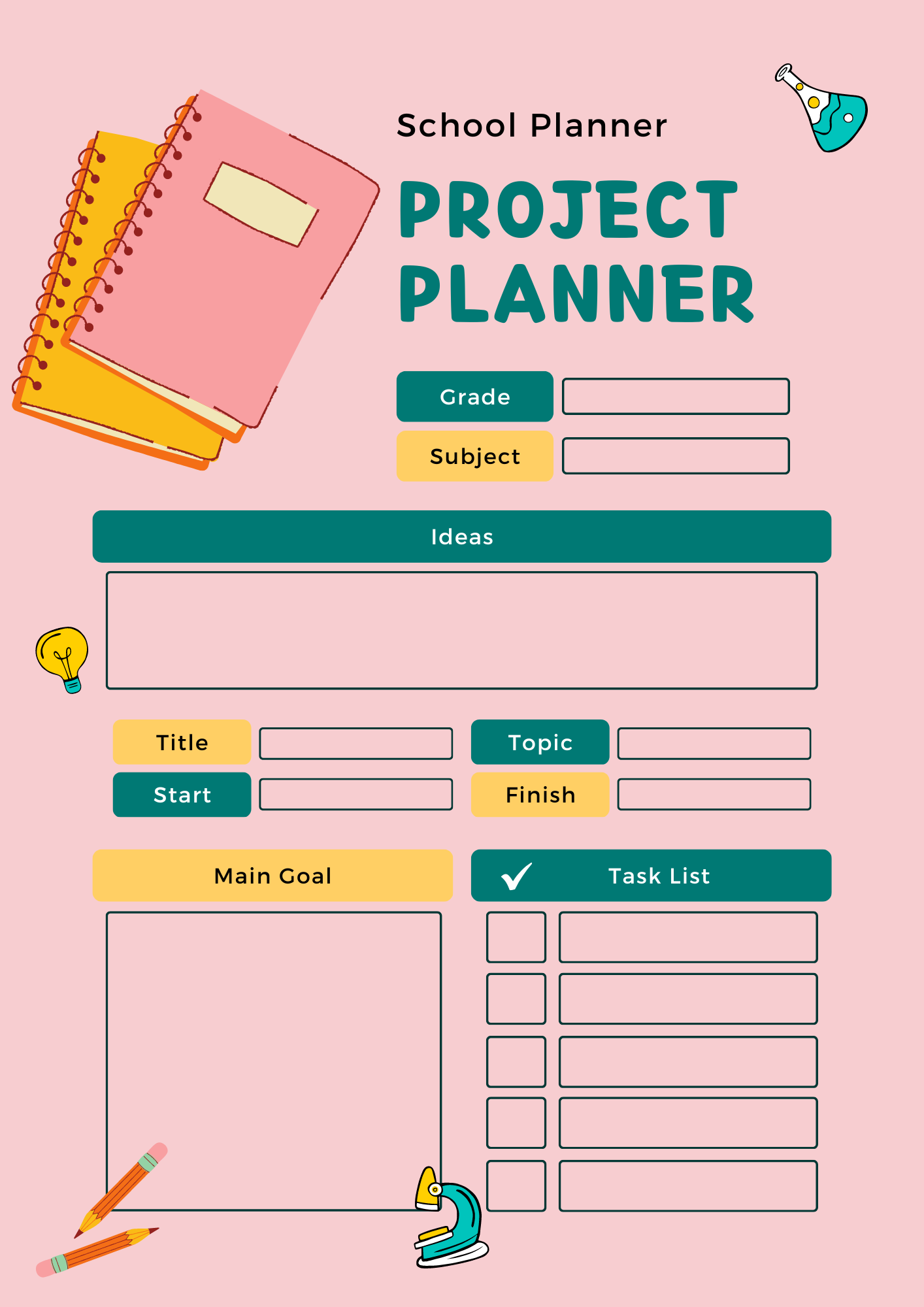 School Printables - Homeschool Digital Planner - School Weekly Planner -