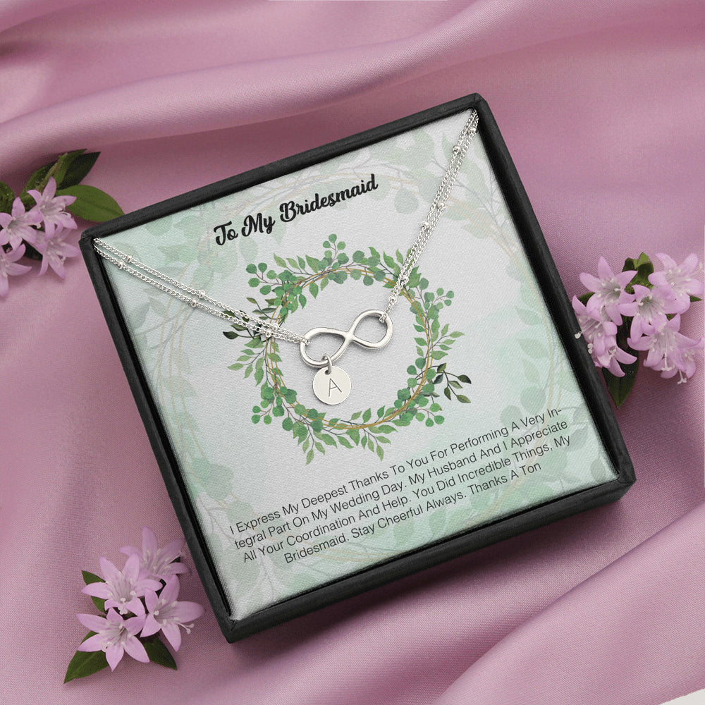 To My Bridesmaid - I Express My Deepest Thanks To You