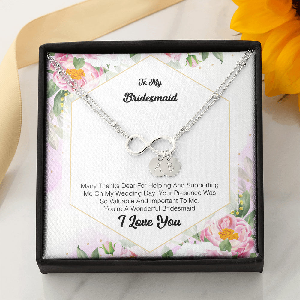 To My Bridesmaid - Many Thanks Dear For Helping and Supporting Me