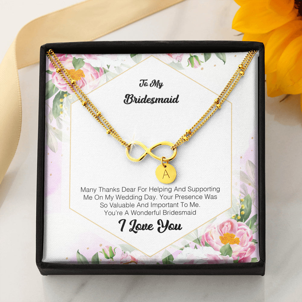 To My Bridesmaid - Many Thanks Dear For Helping and Supporting Me