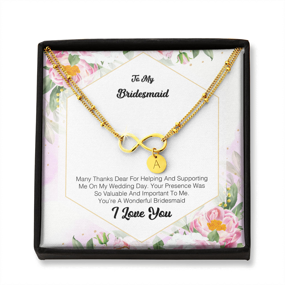 To My Bridesmaid - Many Thanks Dear For Helping and Supporting Me