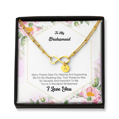 To My Bridesmaid - Many Thanks Dear For Helping and Supporting Me