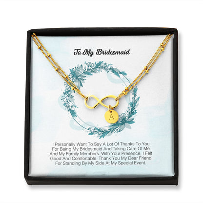 To My Bridesmaid - I Express My Deepest Thanks To You