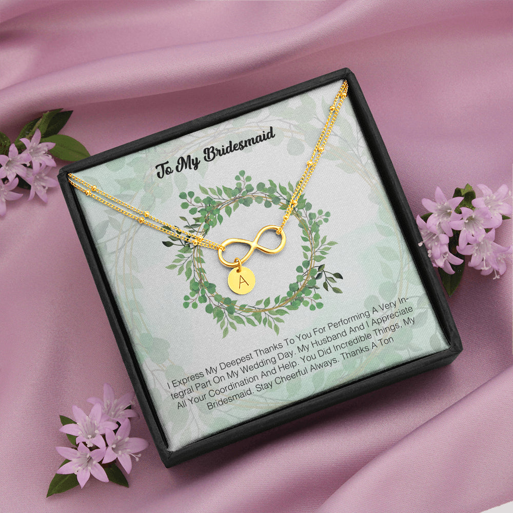 To My Bridesmaid - I Express My Deepest Thanks To You