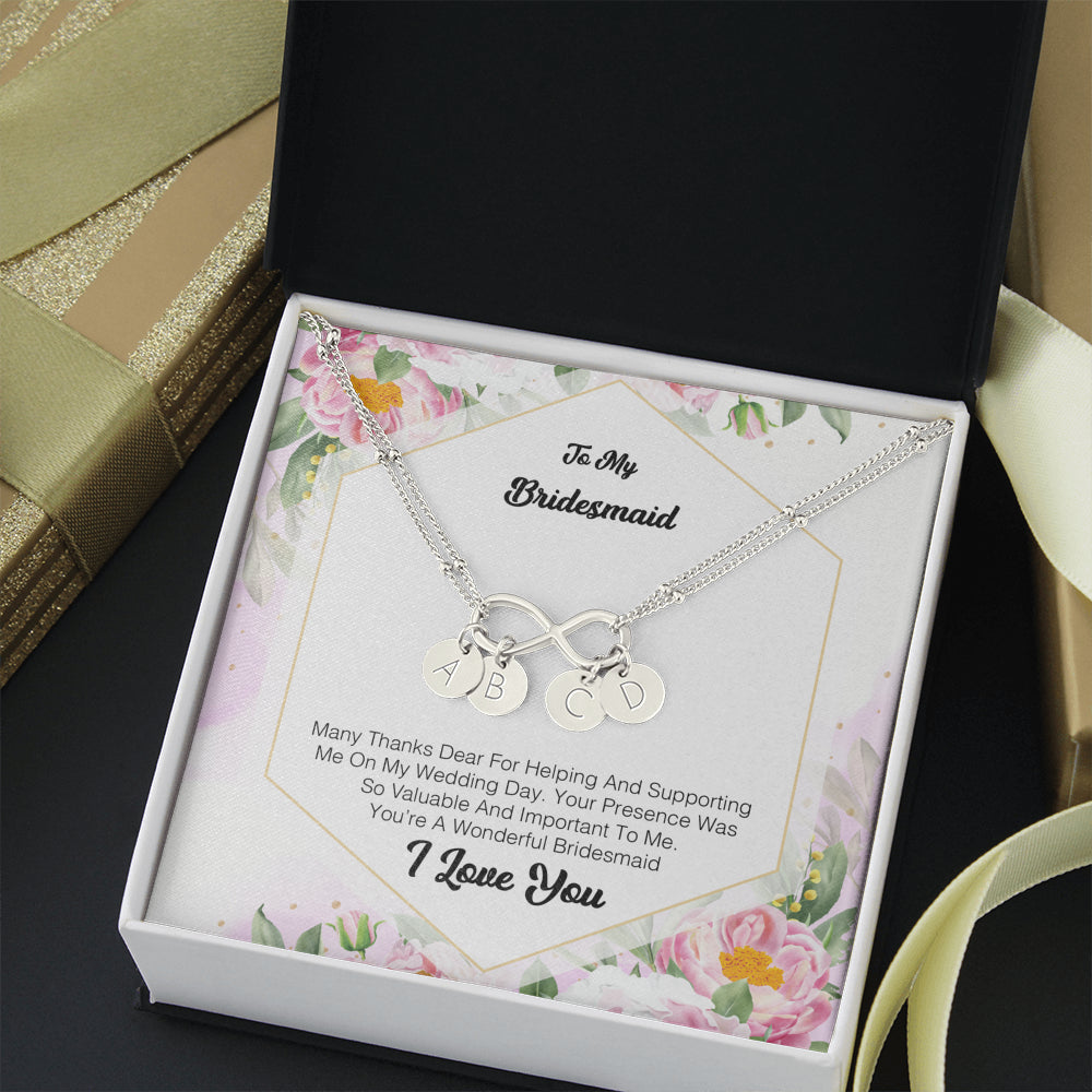 To My Bridesmaid - Many Thanks Dear For Helping and Supporting Me