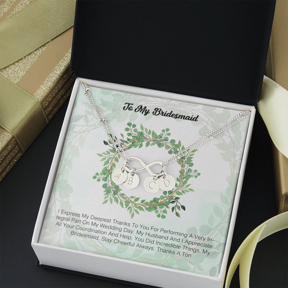 To My Bridesmaid - I Express My Deepest Thanks To You