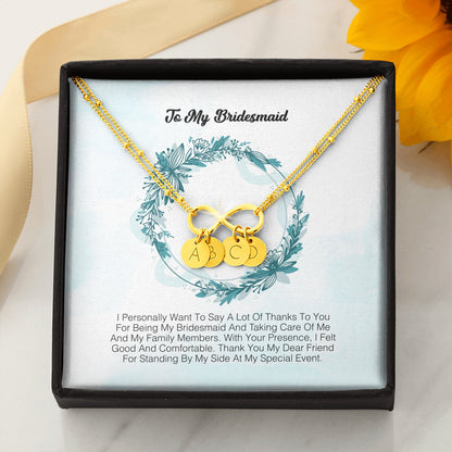 To My Bridesmaid - I Express My Deepest Thanks To You