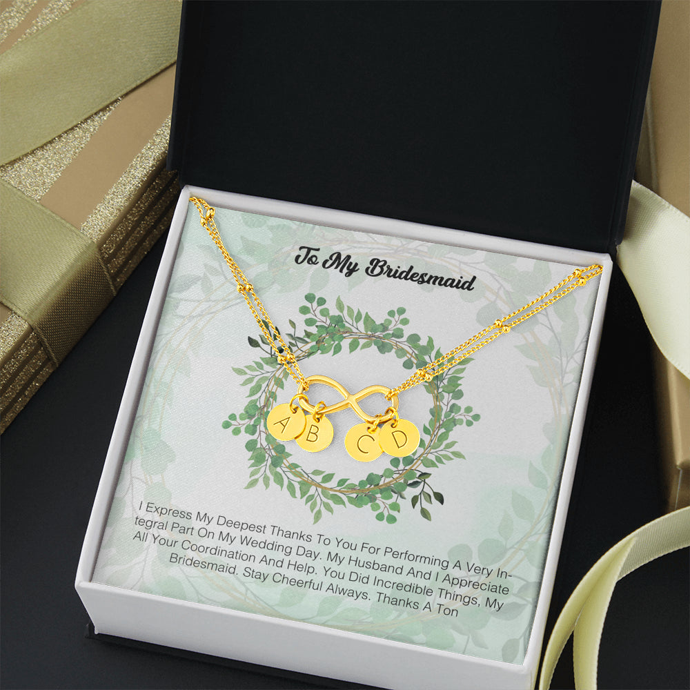 To My Bridesmaid - I Express My Deepest Thanks To You