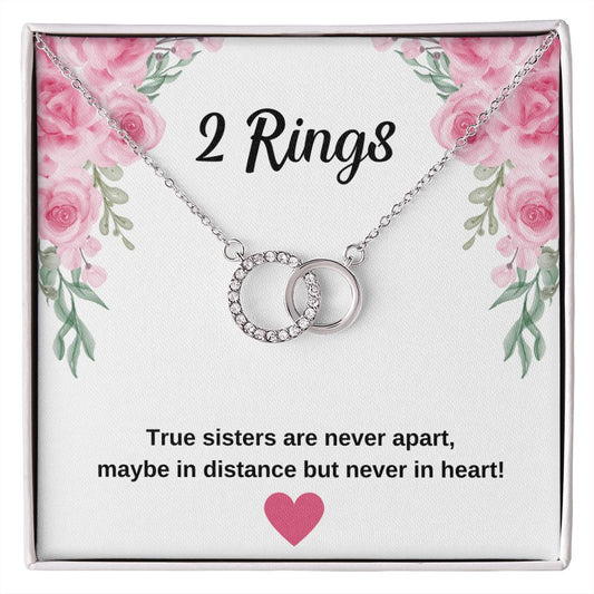 Two Ring Necklace For Sisters - Sisters Are Never Apart