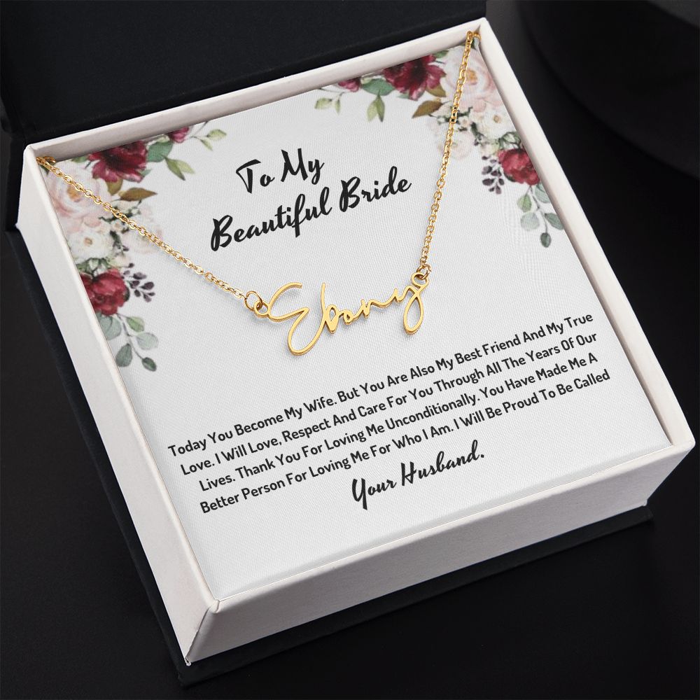 To My Beautiful Bride - Name necklace