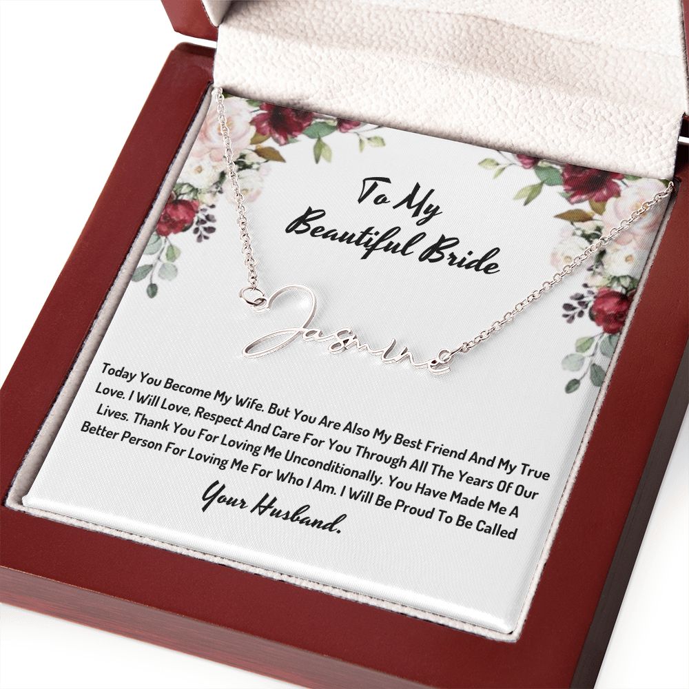 To My Beautiful Bride - Name necklace