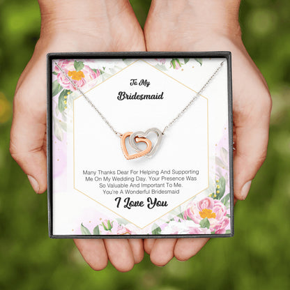 To My Bridesmaid - Many Thanks Dear