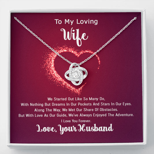 To My  Loving Wife Knot Necklace - Love Is Our Guide