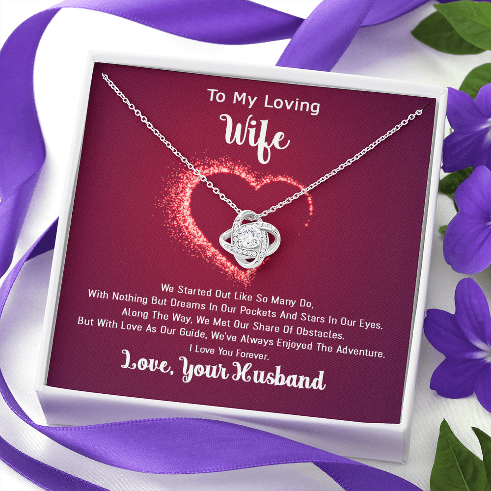 To My  Loving Wife Knot Necklace - Love Is Our Guide