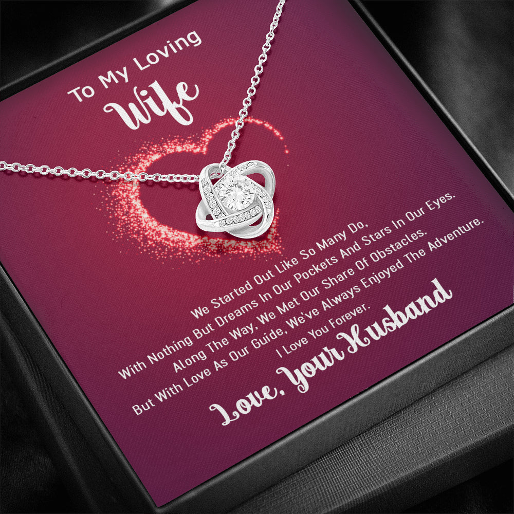 To My  Loving Wife Knot Necklace - Love Is Our Guide