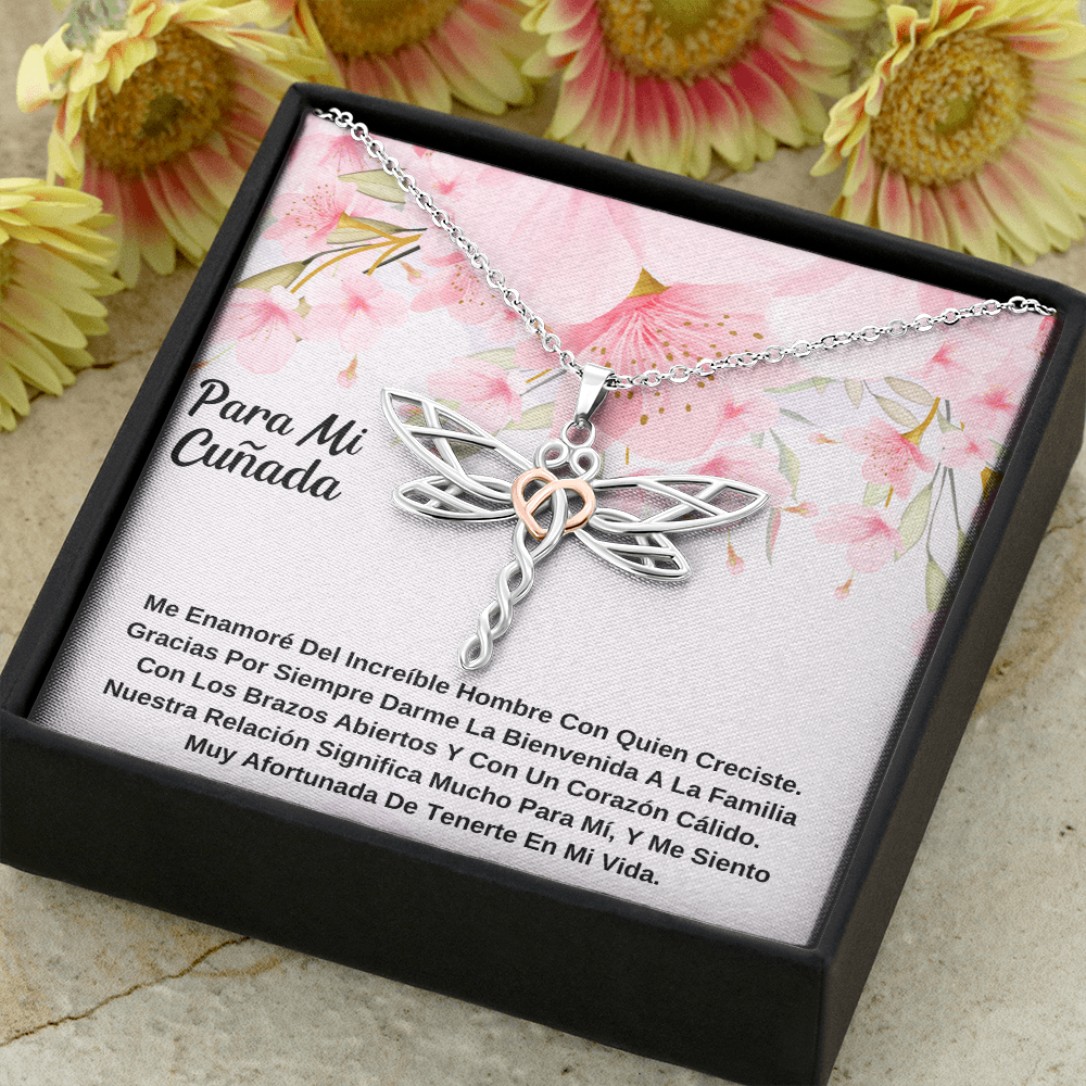 Regalo cuñada - Collar Libélula - Sister-in-law necklace - Sister in law gifts - Wedding gift from bride to sister