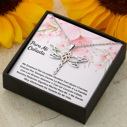 Regalo cuñada - Collar Libélula - Sister-in-law necklace - Sister in law gifts - Wedding gift from bride to sister