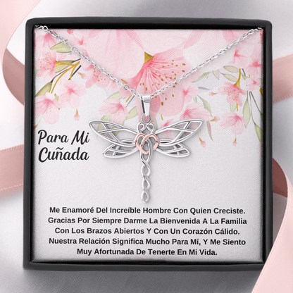 Regalo cuñada - Collar Libélula - Sister-in-law necklace - Sister in law gifts - Wedding gift from bride to sister
