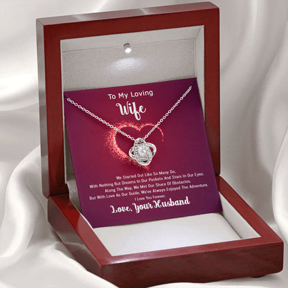 To My  Loving Wife Knot Necklace - Love Is Our Guide